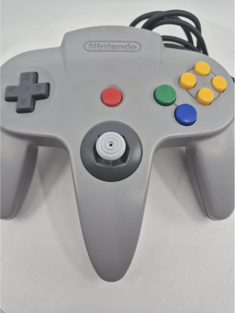 Nintendo 64 Controller N64 Wired OEM Authentic Joystick NUS-005 Gray - TESTED!